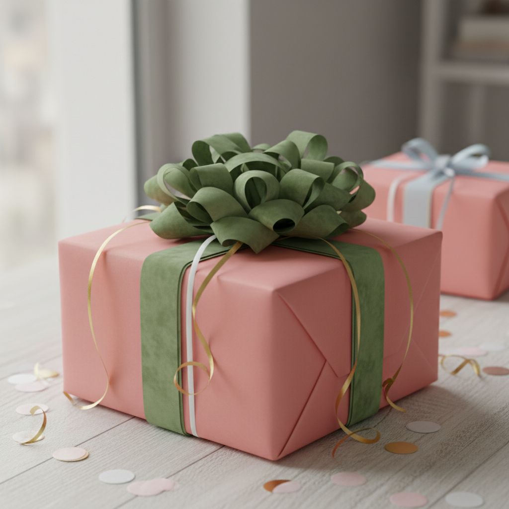 Rose Petal wrapping paper mockup 6