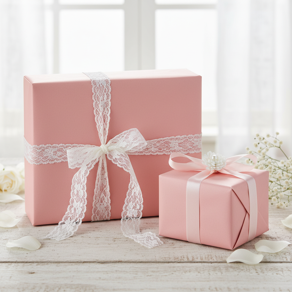 Rose Petal wrapping paper mockup 8