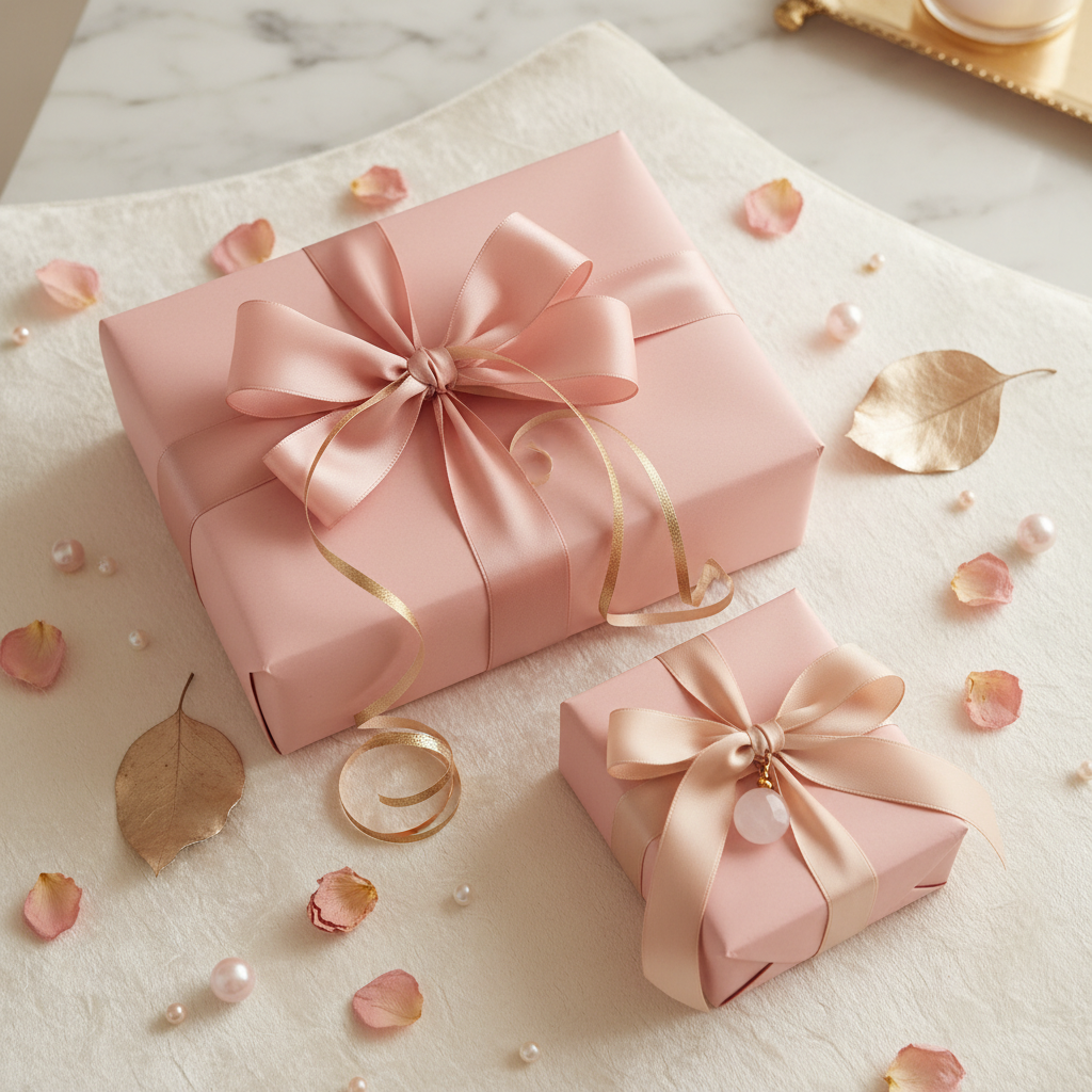 Rose Petal wrapping paper mockup 11
