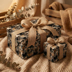 Rustic heart wrapping paper, brown burlap ribbon, gifts for anniversary or Valentine's Day.