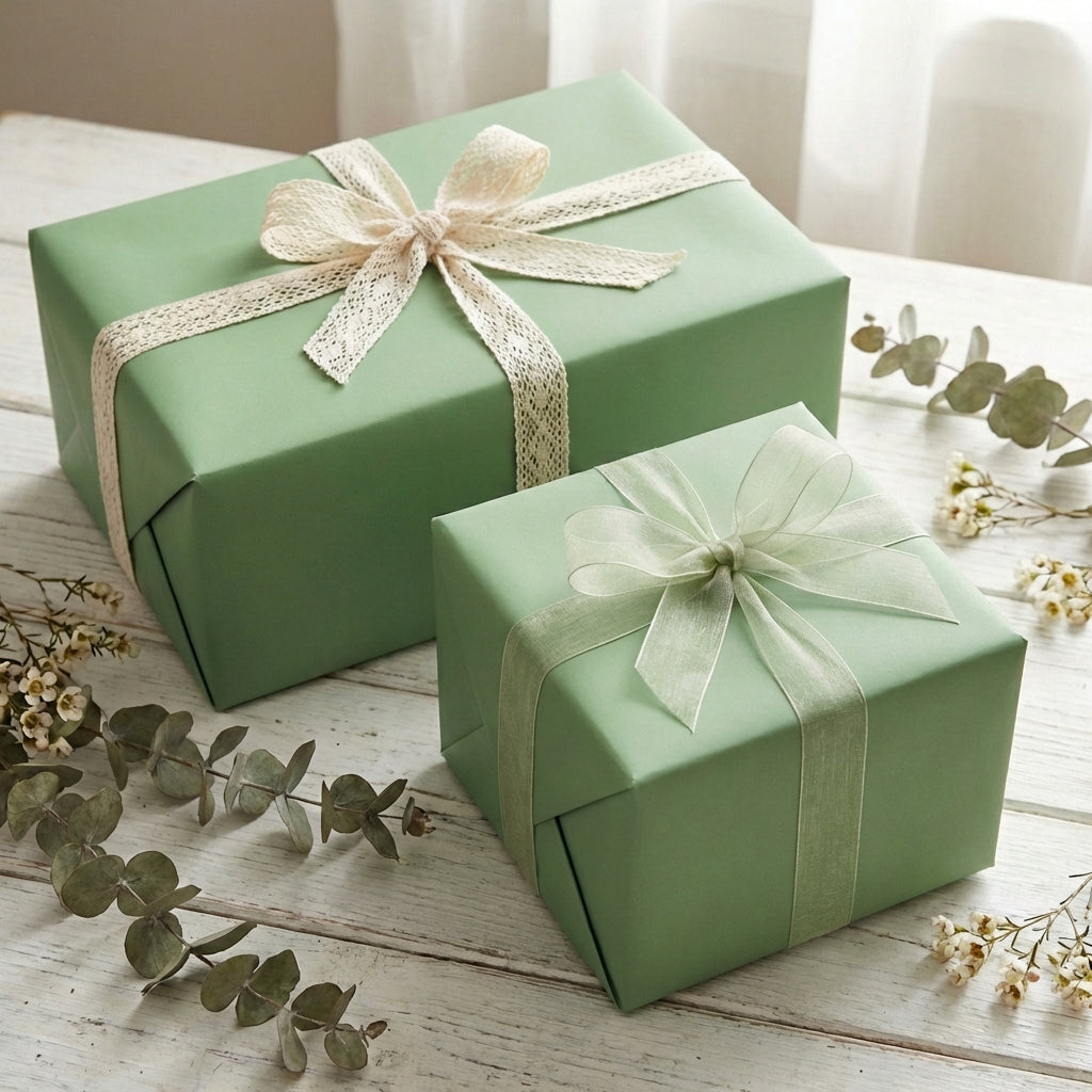 Sage wrapping paper mockup 8