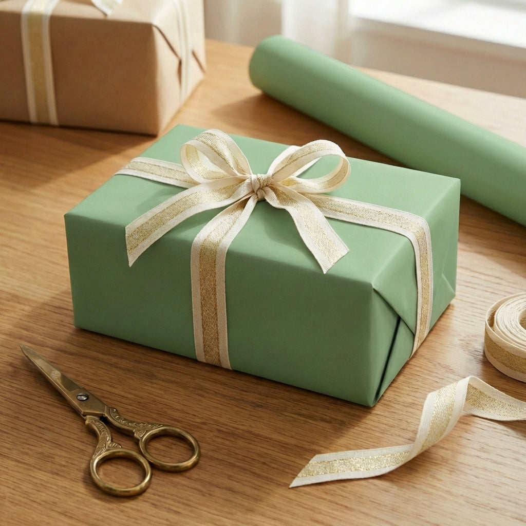 Sage wrapping paper mockup 12
