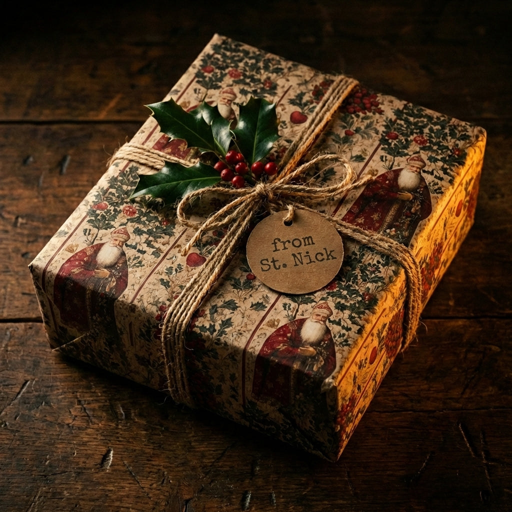 Antique Saint Nicholas Wrapping Paper