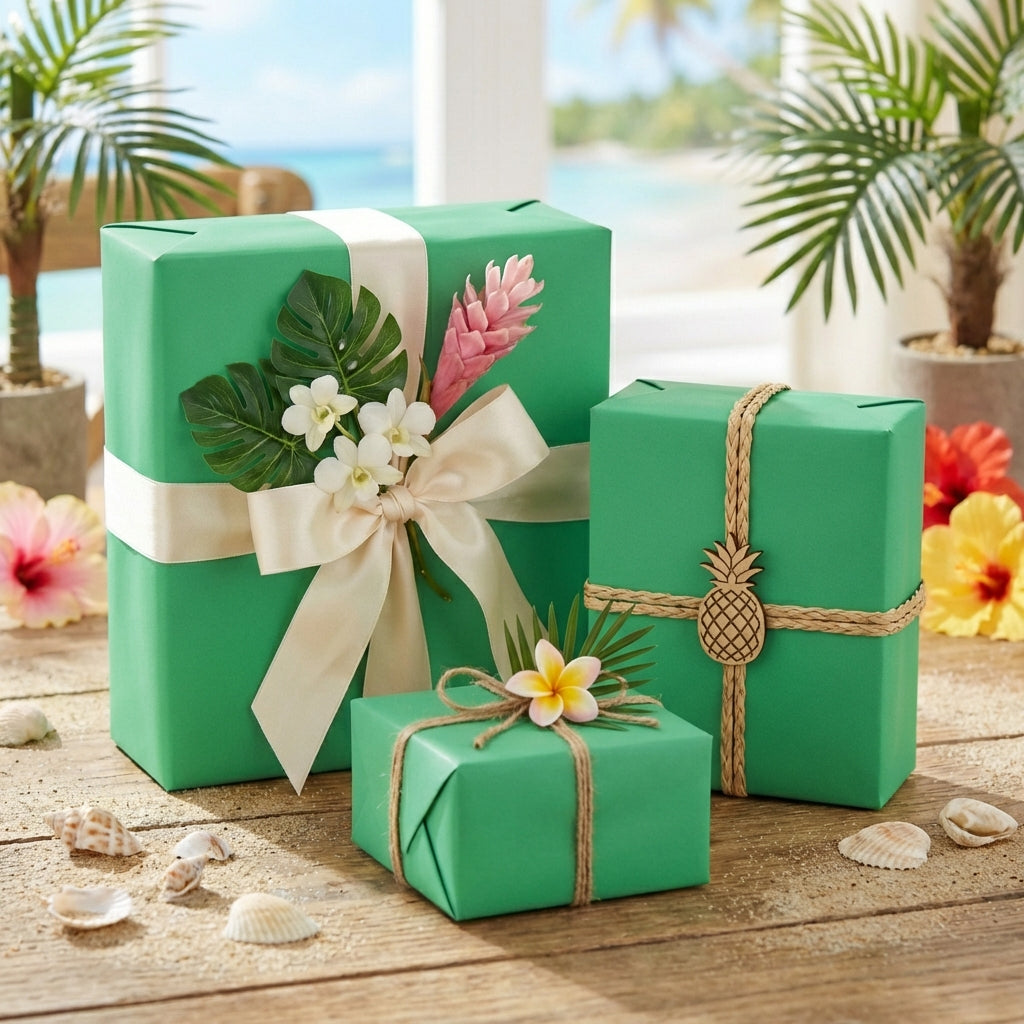 Seafoam wrapping paper mockup 10