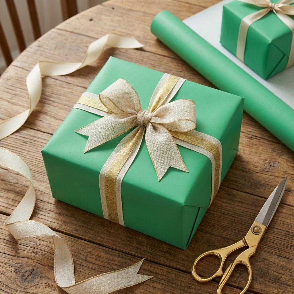 Seafoam wrapping paper mockup 12