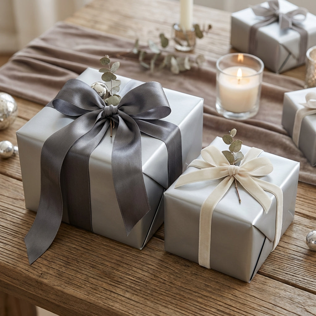 Sterling Silver wrapping paper mockup 11