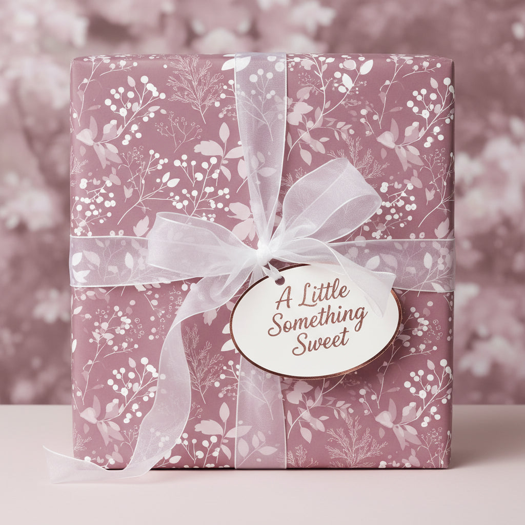 Blushing Berry Branches: Pink Gift Wrap