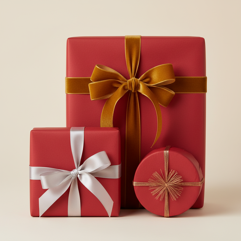 Cherry Red wrapping paper mockup 1