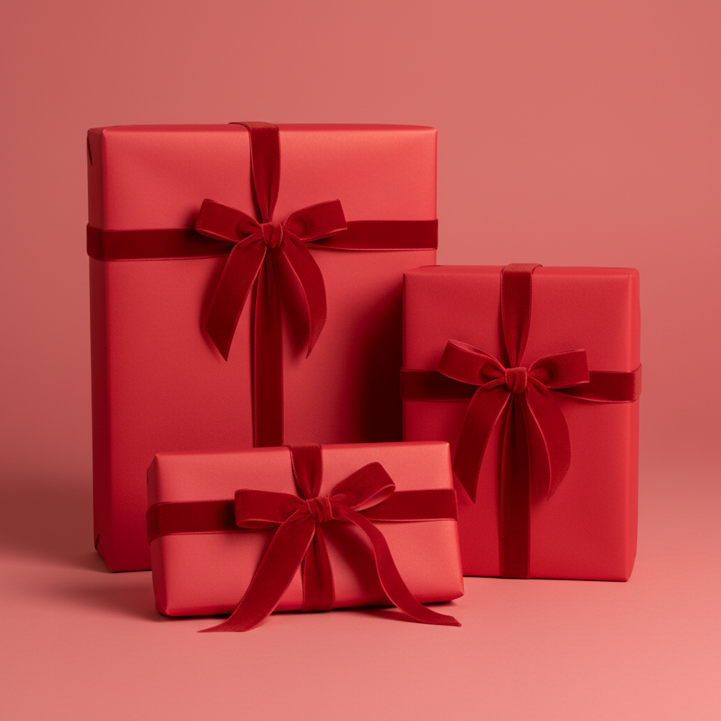 Cherry Red wrapping paper mockup 4