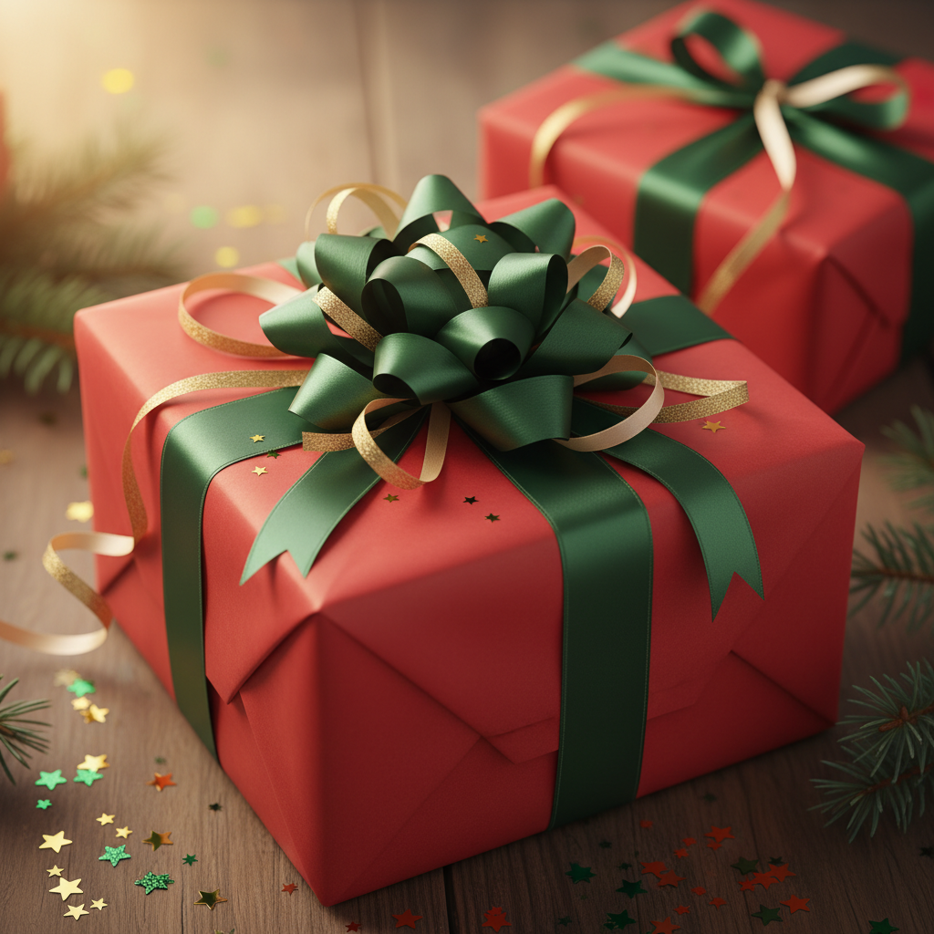 Cherry Red wrapping paper mockup 6