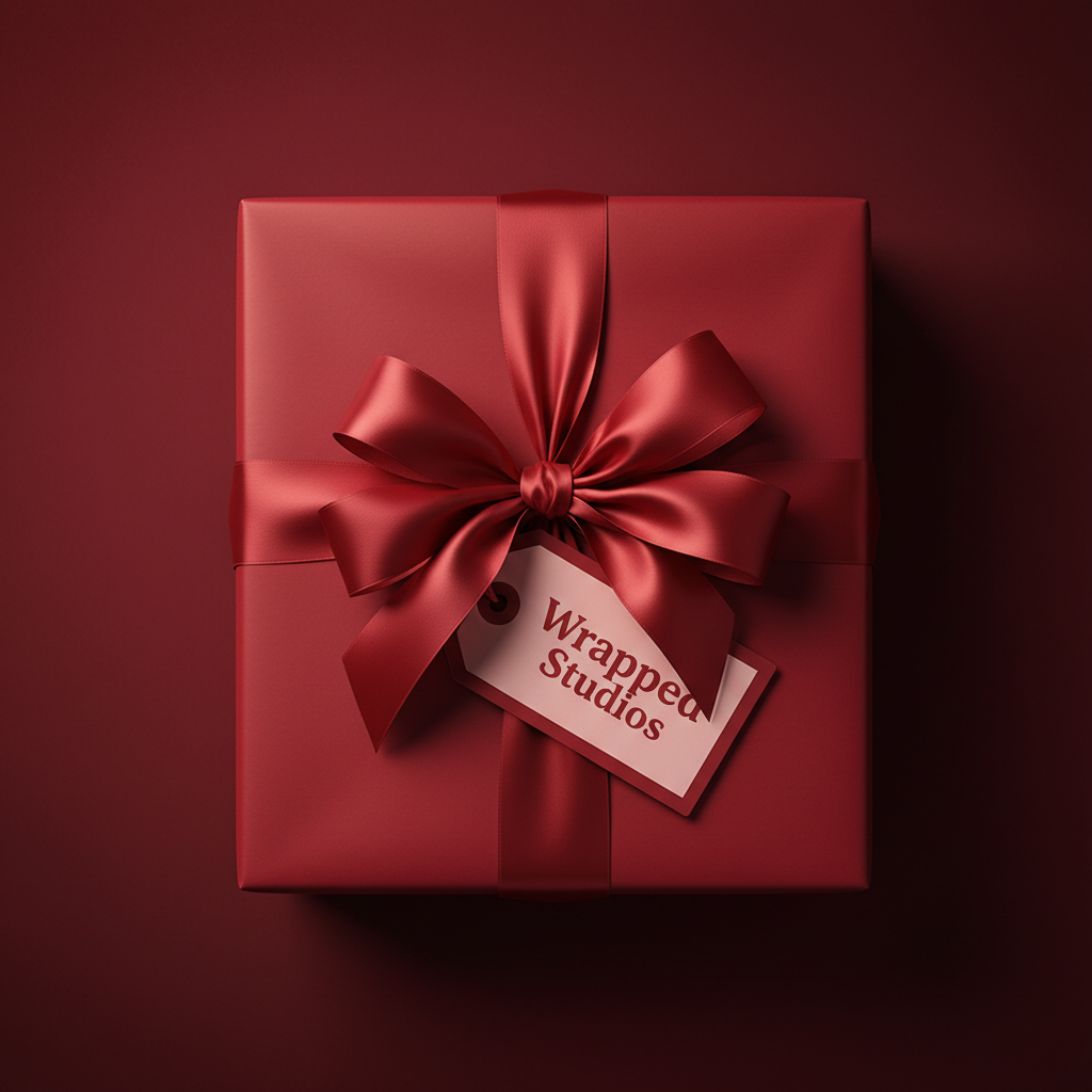 Cherry Red wrapping paper mockup 9