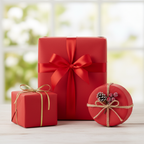 Cherry Red wrapping paper mockup 10