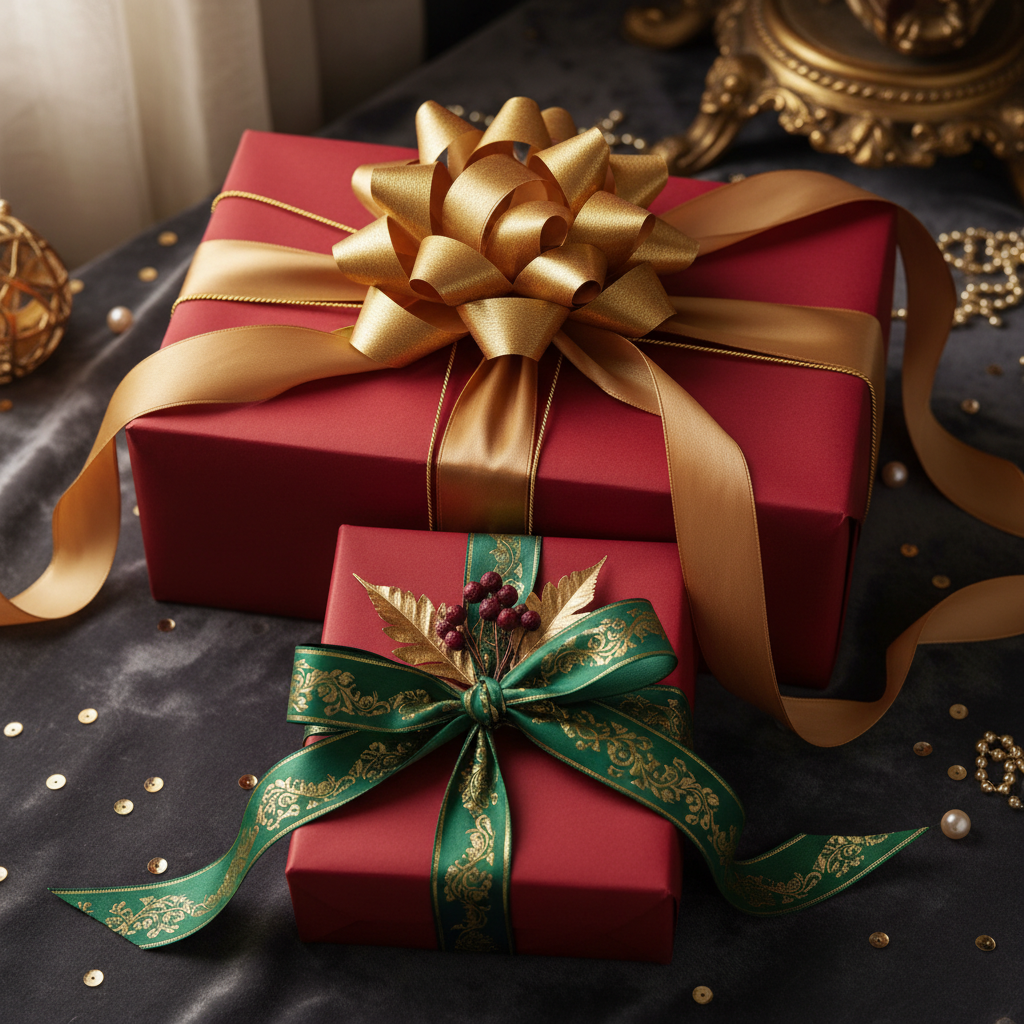 Cherry Red wrapping paper mockup 11