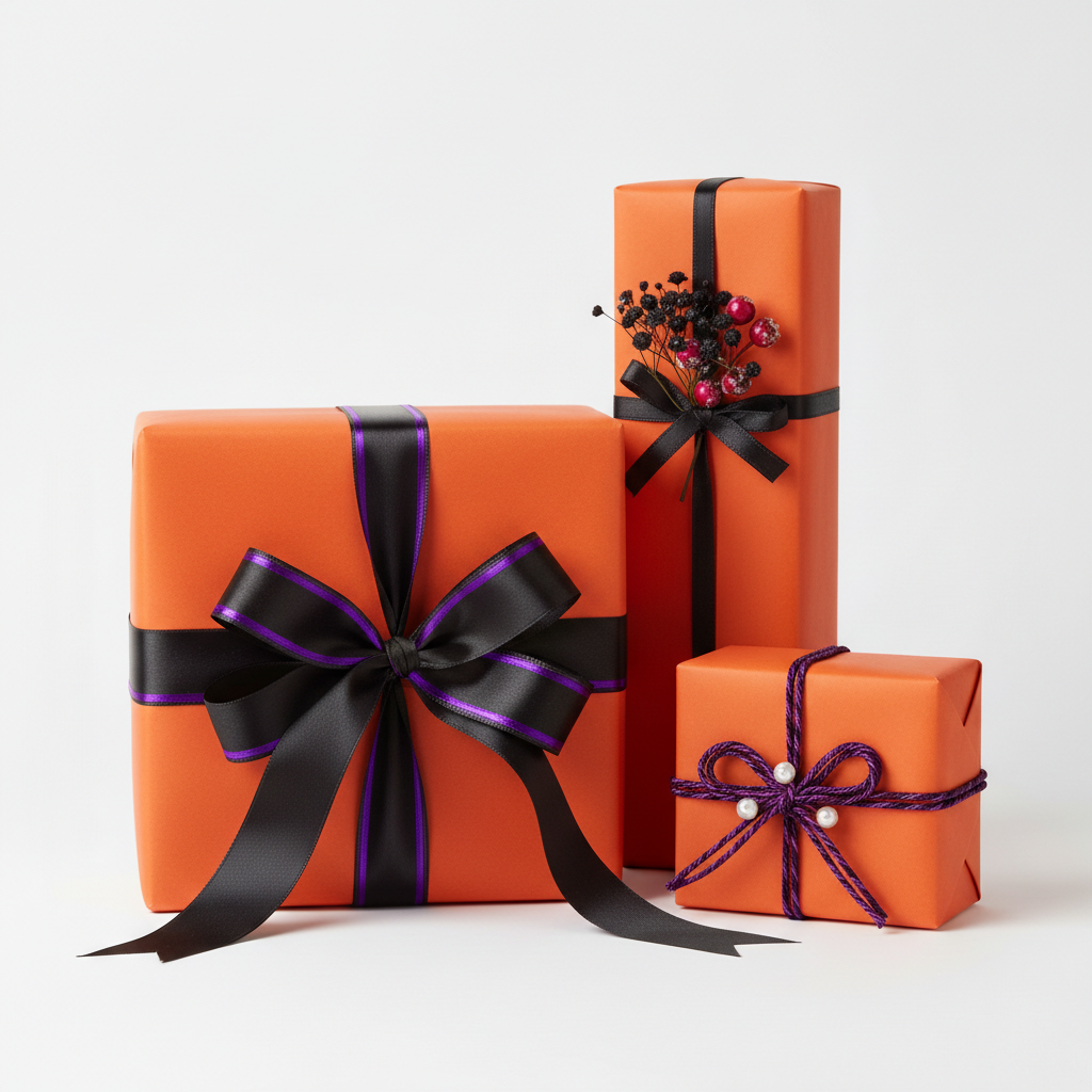 Tangerine wrapping paper mockup 1