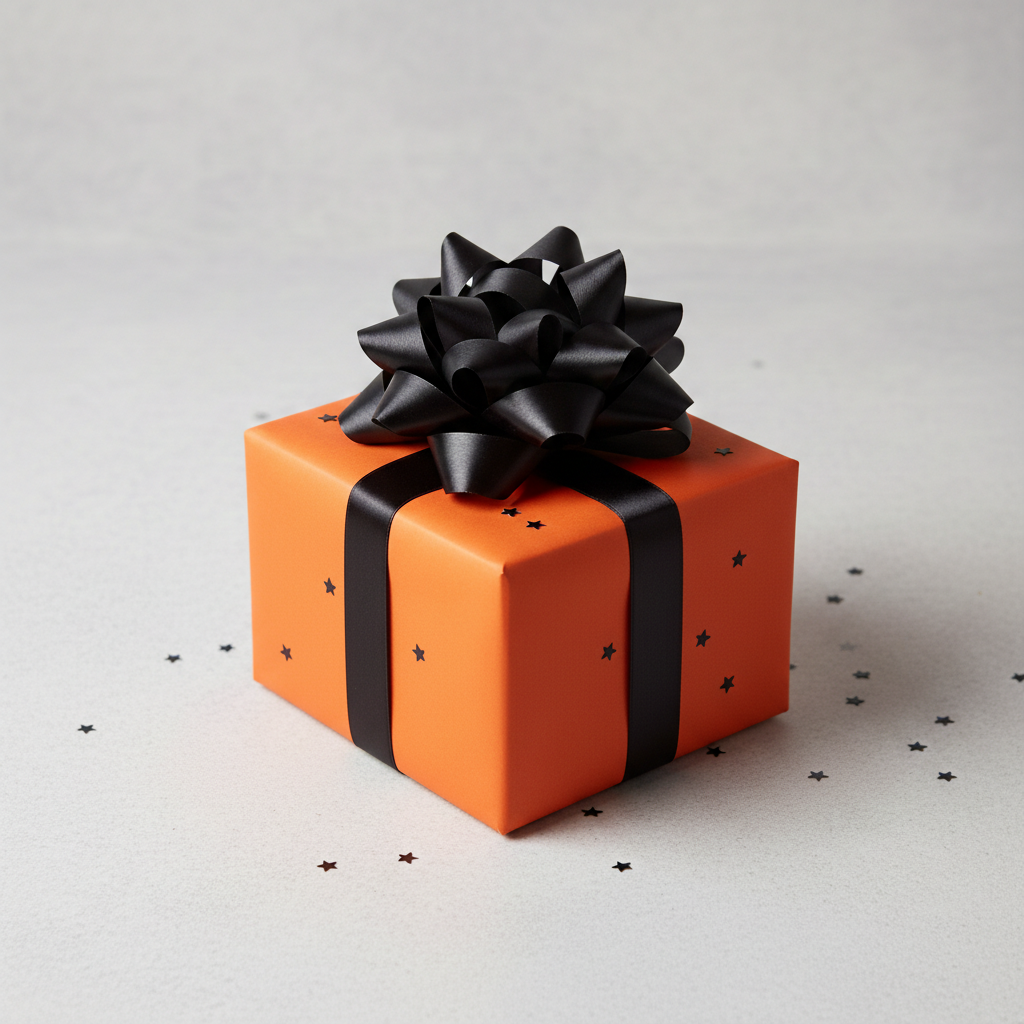 Tangerine wrapping paper mockup 2