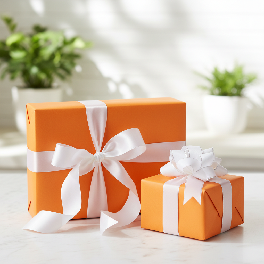 Tangerine wrapping paper mockup 3