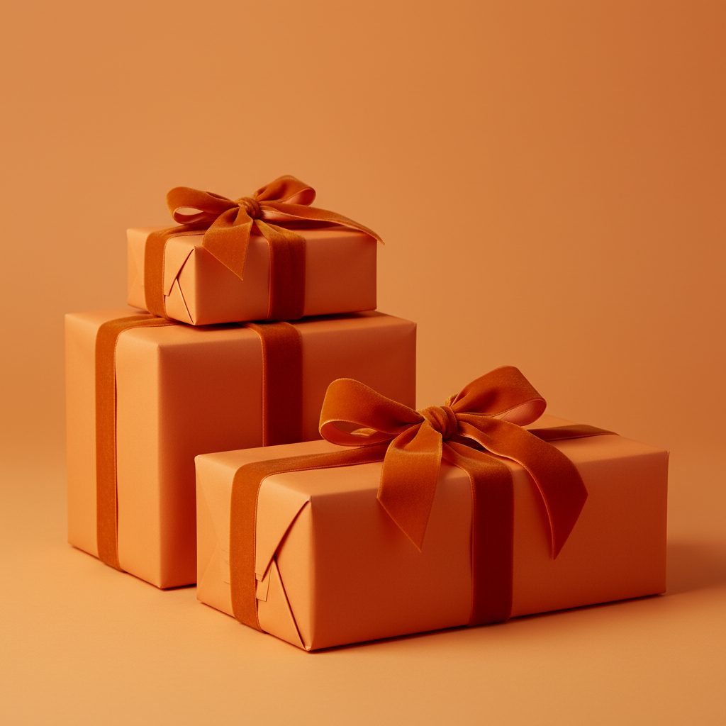 Tangerine wrapping paper mockup 4