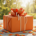 Tangerine wrapping paper mockup 5