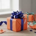 Tangerine wrapping paper mockup 6