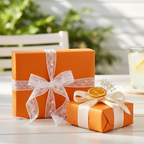 Tangerine wrapping paper mockup 8