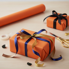 Tangerine wrapping paper mockup 12