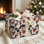 Snowman Christmas wrapping paper by Wrapped Studios on a gift with a cream ribbon and From Santa tag.