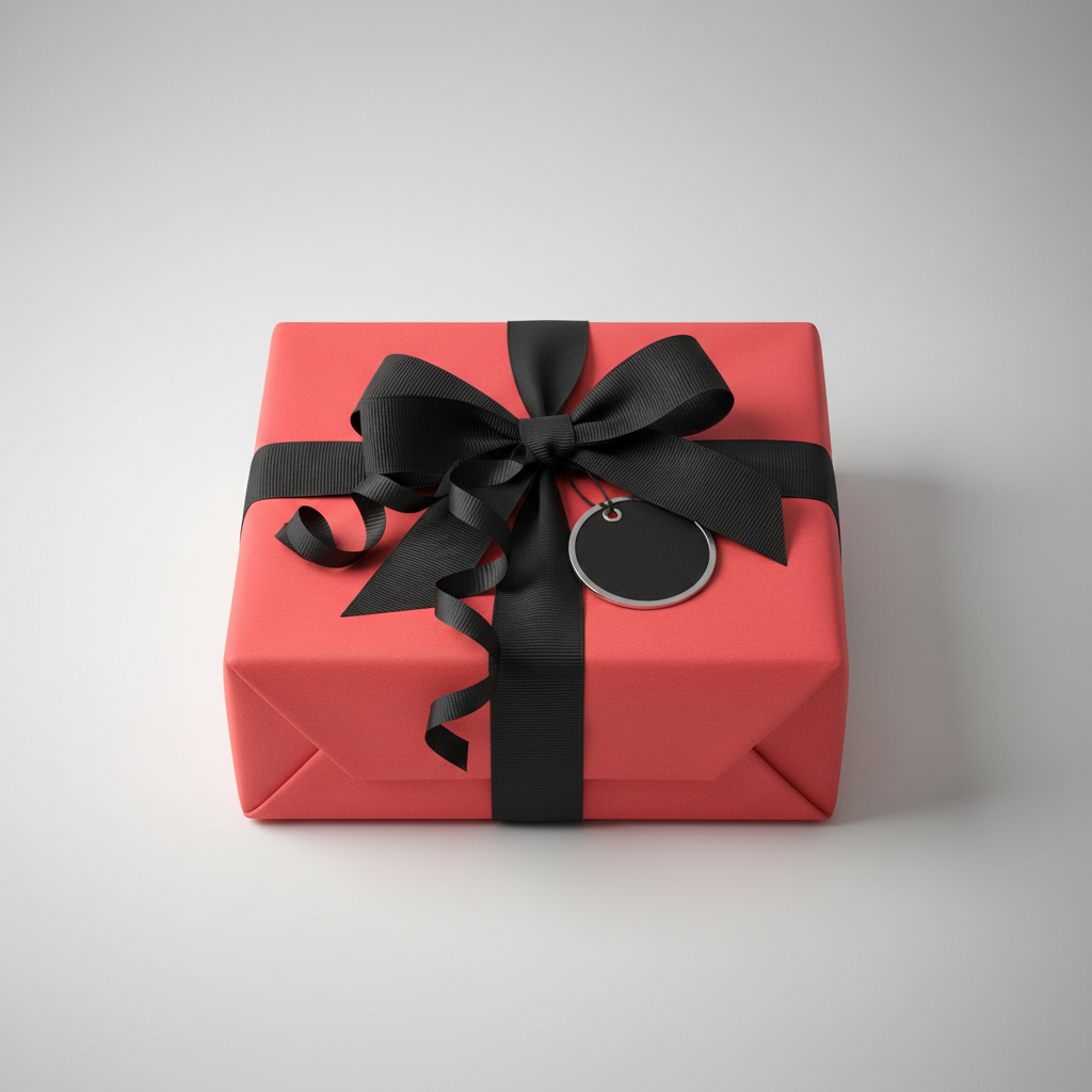 Coral Red wrapping paper mockup 2