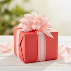 Coral Red wrapping paper mockup 5