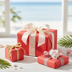 Coral Red wrapping paper mockup 10