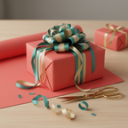 Coral Red wrapping paper mockup 12