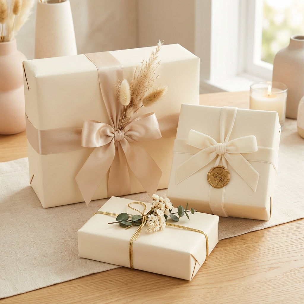 Vanilla Cream wrapping paper mockup 10