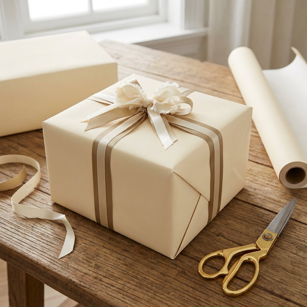 Vanilla Cream wrapping paper mockup 12