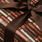 Cigar wrapping paper with a brown ribbon, masculine Father's Day gift wrap by Wrapped Studios.