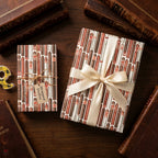 Cigar wrapping paper with cream ribbon and twine by Wrapped Studios. Masculine Father’s Day gift wrap.