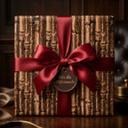 Masculine cigar wrapping paper with a red ribbon for Father's Day gifts by Wrapped Studios.