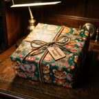 Vintage safari animal baby shower wrapping paper with twine by Wrapped Studios.