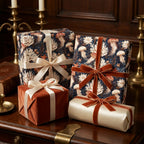 Luxury vintage ocean wrapping paper with jellyfish and velvet ribbons by Wrapped Studios.