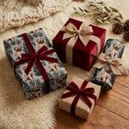 Cute goldendoodle dog Christmas wrapping paper and rustic holiday gift wrap by Wrapped Studios.