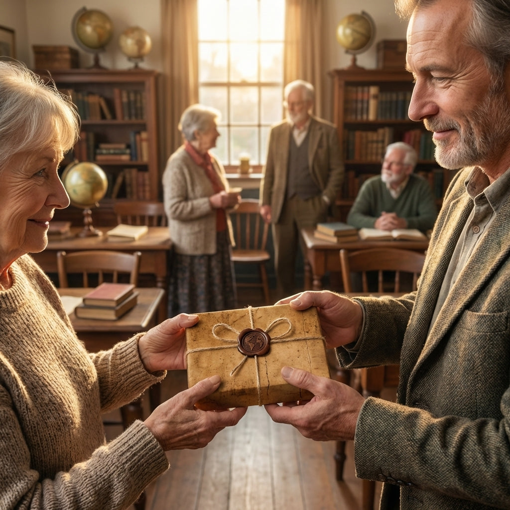 Wrapped Studios: Vintage parchment wrapping paper with twine and wax seal. Elegant, rustic gift wrap for thoughtful or anniversary gifts.
