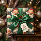 Jolly Santas: Vintage Christmas Wrapping Paper