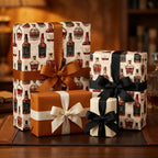 Vintage whiskey bottle wrapping paper and luxury masculine gift wrap by Wrapped Studios.