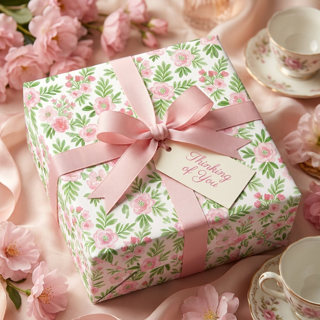 Pink Calm: Watercolor Floral Gift Wrap