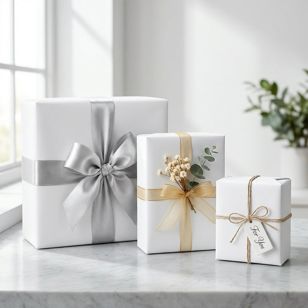 Pure White wrapping paper mockup 10