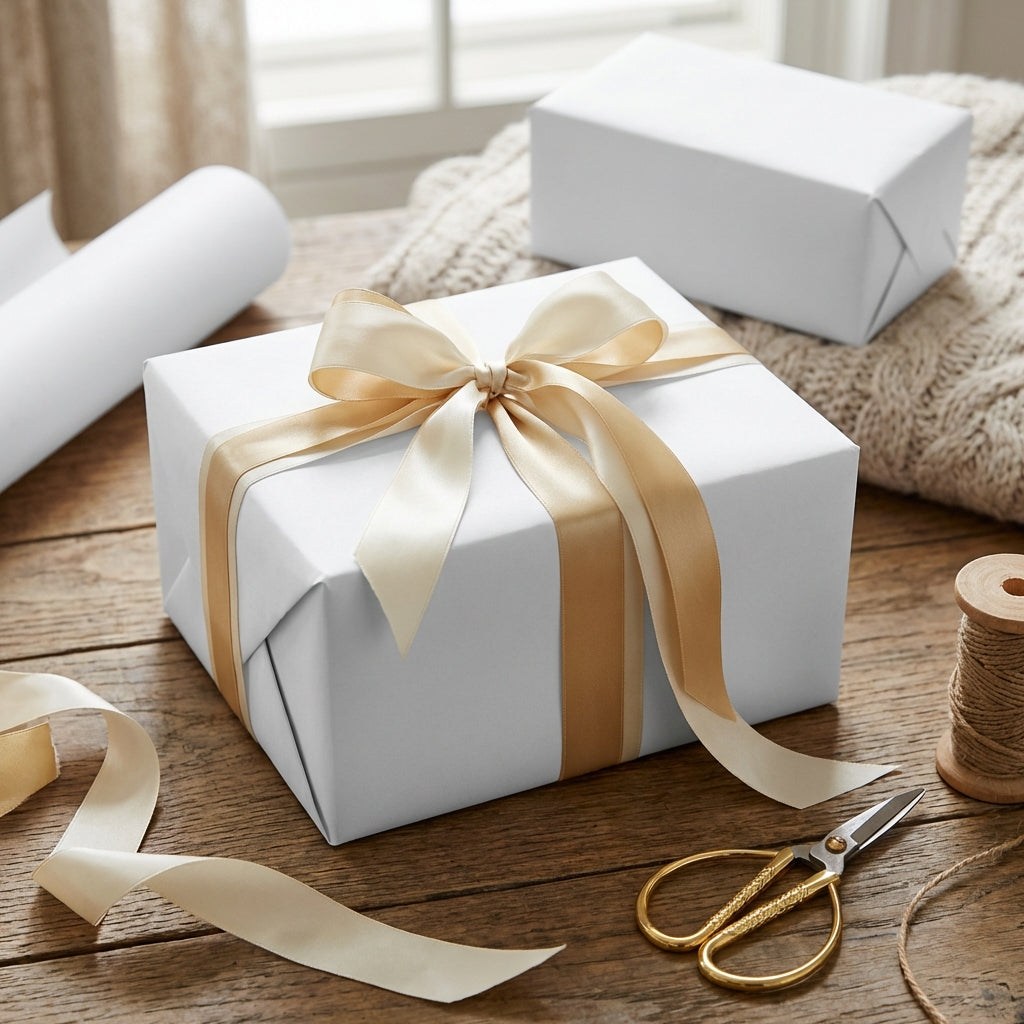 Pure White wrapping paper mockup 12